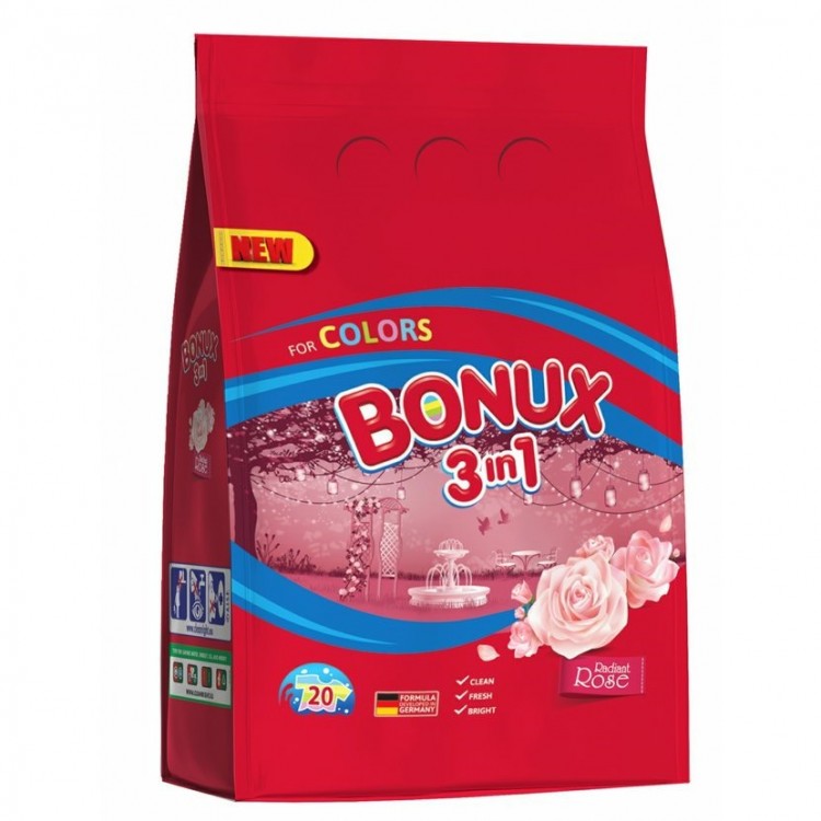 Bonux 20dávek /1.5kg Color rose - Drogerie Prací prostředky Prací prášky do 20 dávek